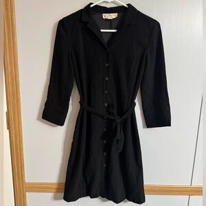 Petite Sophisticate Black Long Sleeve Vintage Dress Size 2